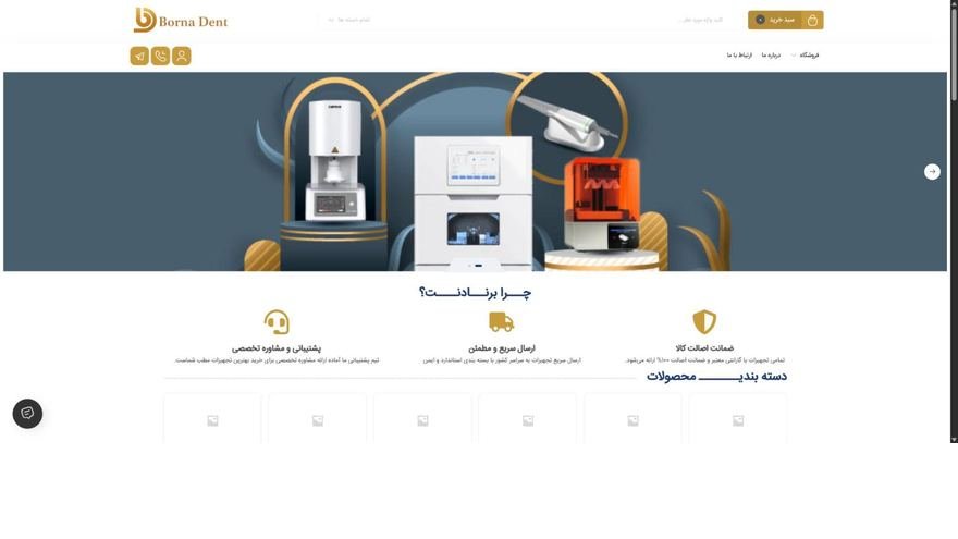 نمای صفحهٔ اصلی سایت برنادنت
